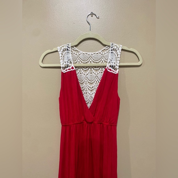 Felicity & Coco Small Womens Pink Crochet Back Maxi Dress - Picture 2 of 8